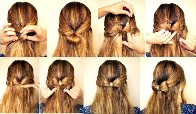 Зачіска бантик з волосся – три покрокові інструкції