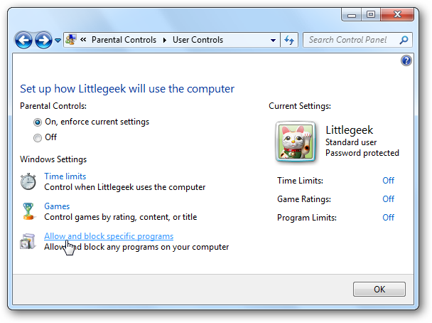 Як використовувати батьківський контроль в Windows 7