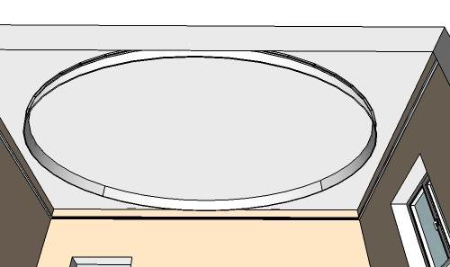 Как на потолке нарисовать полукруг
