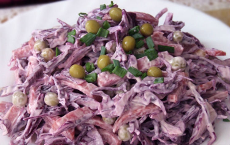 Салат з синьої капусти рецепти – вітамінний бум