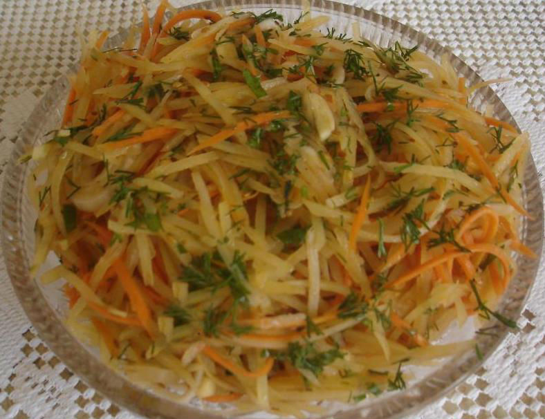 Живильний рецепт корейського салату з картоплі